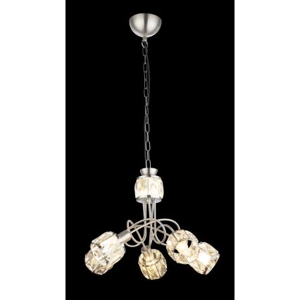 Globo - Candelabru LED suspendat pe lanț 5xE14/40W/230V + LED/5W