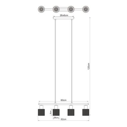 Globo - Lampă suspendată pe cablu 4xE14/25W/230V
