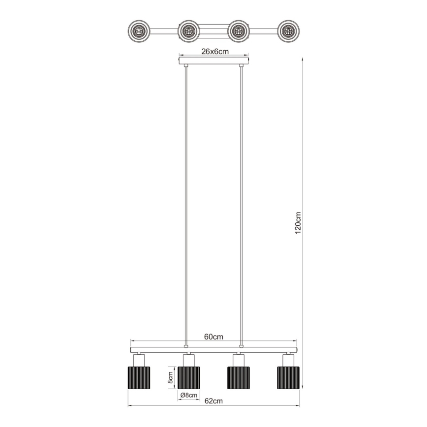 Globo - Lampă suspendată pe cablu 4xE14/25W/230V