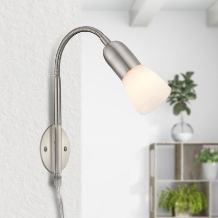 Globo - Lampă flexibilă 1xE14/40W/230V crom mat