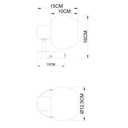 Globo - Aplică de perete tip spot 1xE27/40W/230V