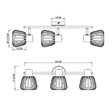 Globo - Corp de iluminat cu spoturi 3xE27/40W/230V