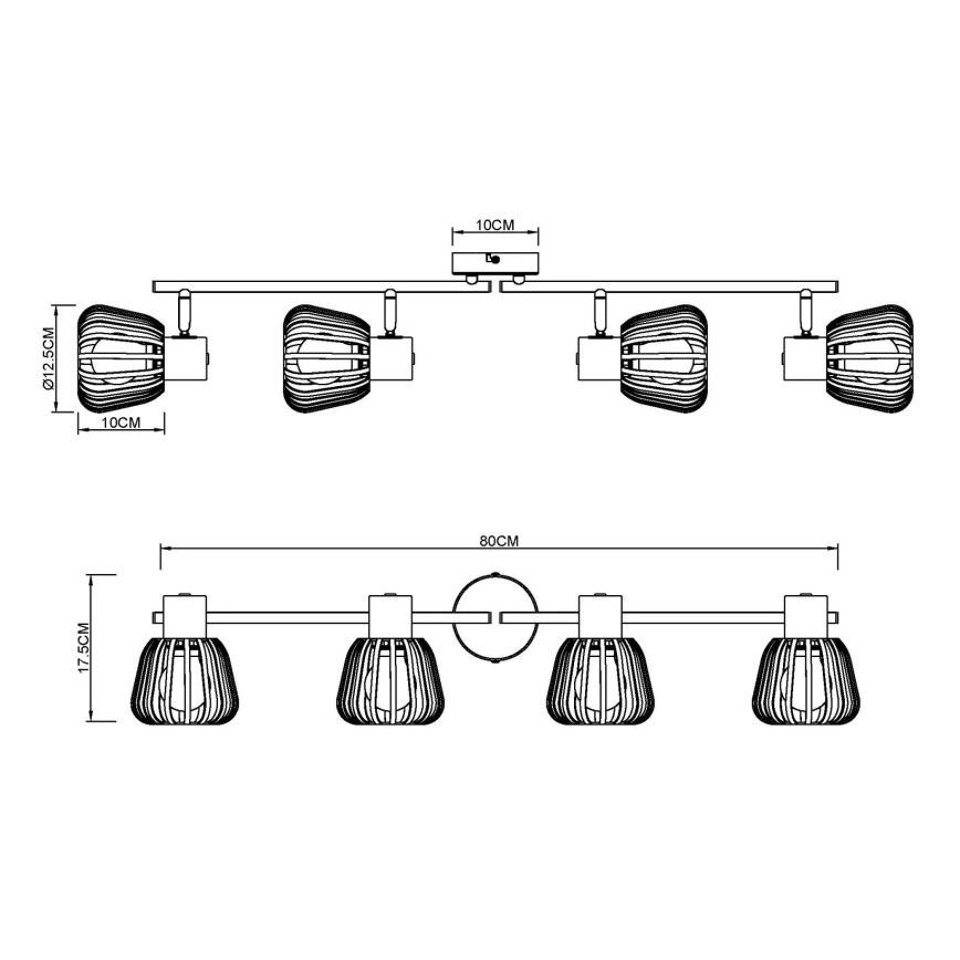 Globo - Plafonieră cu 4 spoturi 4xE27/40W/230V