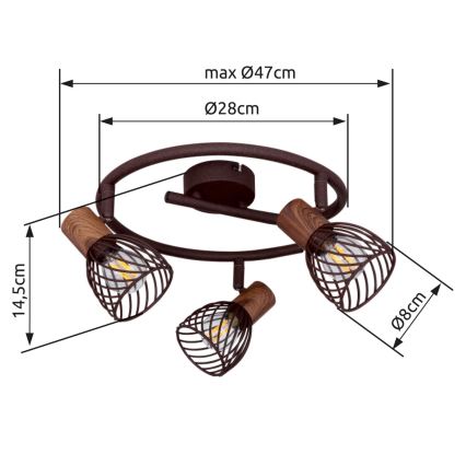 Globo 54817-3 - Lampă spot ISABELLE 3xE14/40W/230V