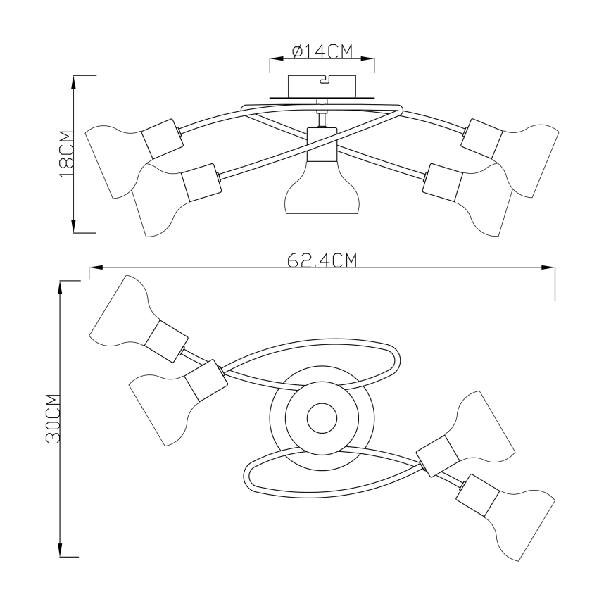 Globo - Lustră aplicată 5xE14/40W/230V