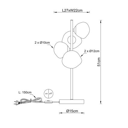 Globo - Lampă de masă 4xG9/5W/230V