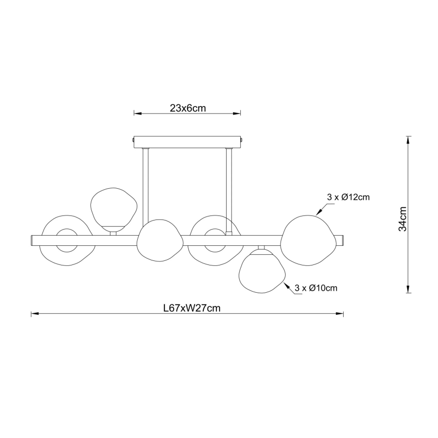 Globo - Plafonieră 6xG9/5W/230V 27x67 cm