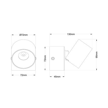 Globo - Spot de perete LED/6W/230V