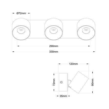 Globo - Spot LED 3xLED/6W/230V