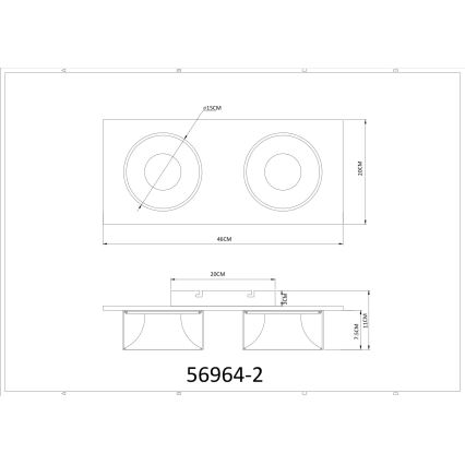 Globo - Plafonieră LED/24W/230V 3000K 46x20 cm alamă