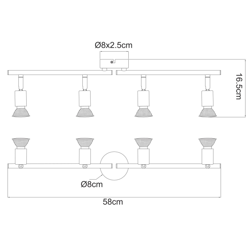 Globo - Spot LED 4xGU10/3W/230V