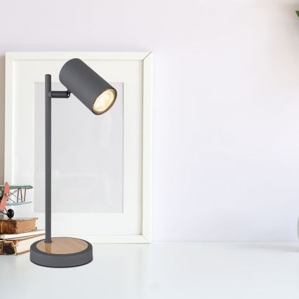 Globo - Lampă de masă 1xGU10/5W/230V gri/maro