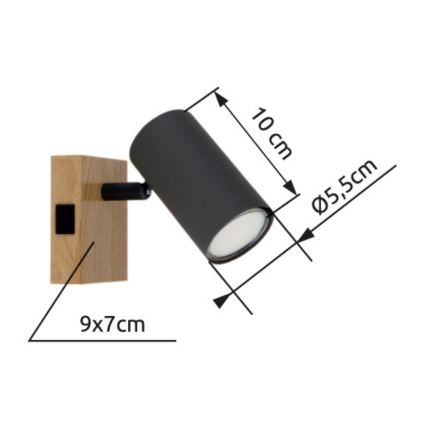 Globo - Aplica de perete cu spot 1xGU10/25W/230V gri/maro