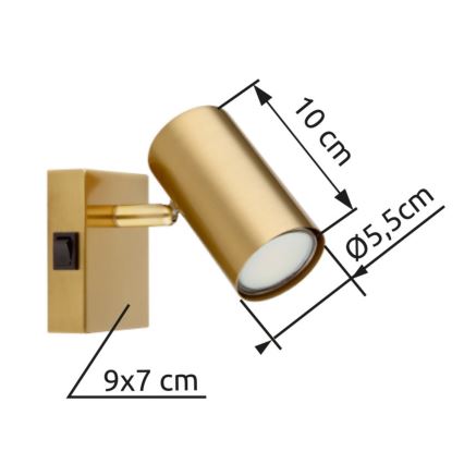 Globo - Aplica de perete cu spot 1xGU10/25W/230V gri/maro