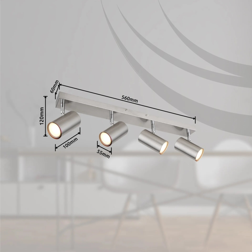 Globo - Lampă spot 4xGU10/35W/230V crom mat