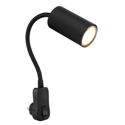 Globo - Aplica spot de perete cu priză 1xGU10/35W/230V negru