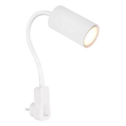 Globo - Aplică spot de perete cu priză 1xGU10/35W/230V albă