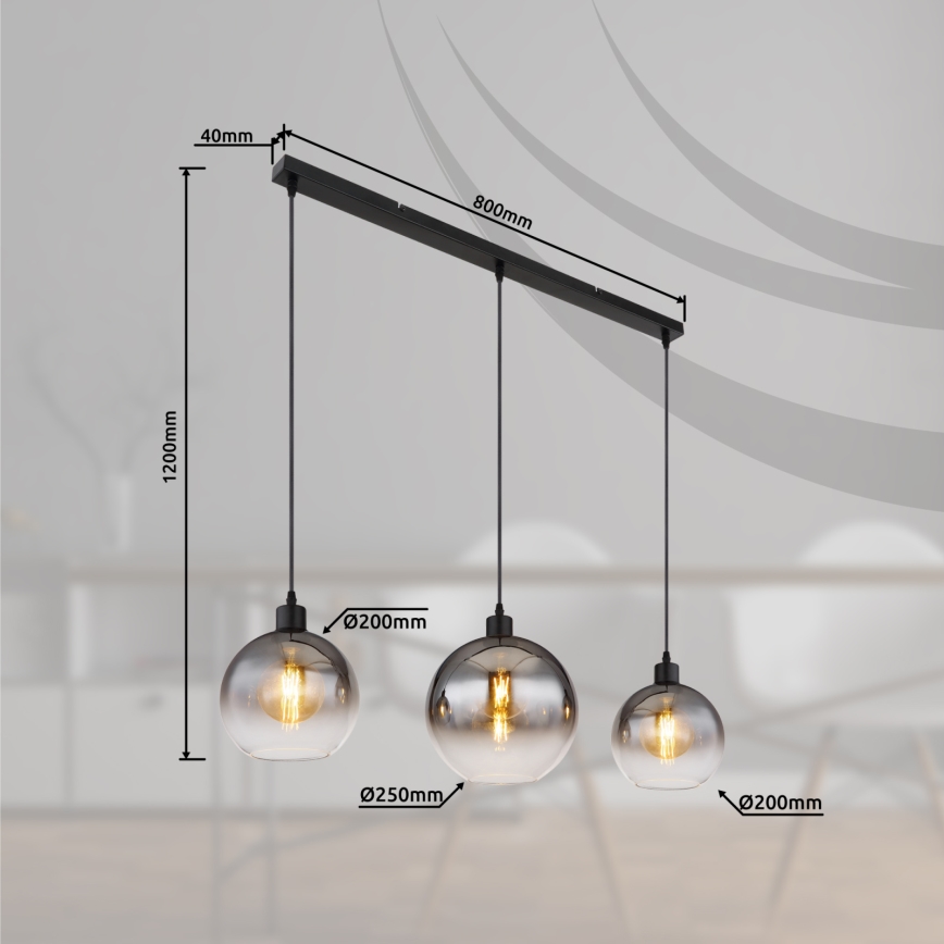 Globo - Lustră pe cablu 3xE27/60W/230V