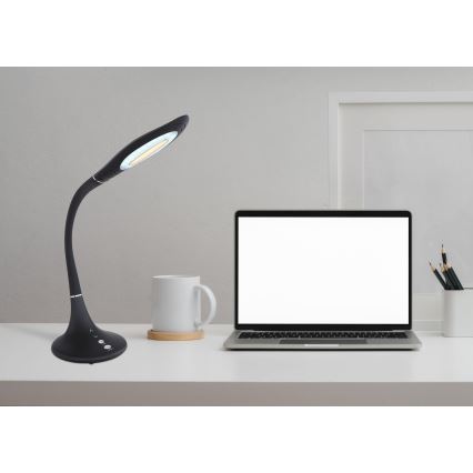Globo - Lampă de birou flexibilă cu LED, reglabilă prin atingere LED/9W/230V 3000/4000/6500K neagră