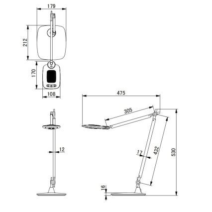 Globo - Lampă de birou tactilă LED dimabilă LED/9W/230V 3000/5000/6500K