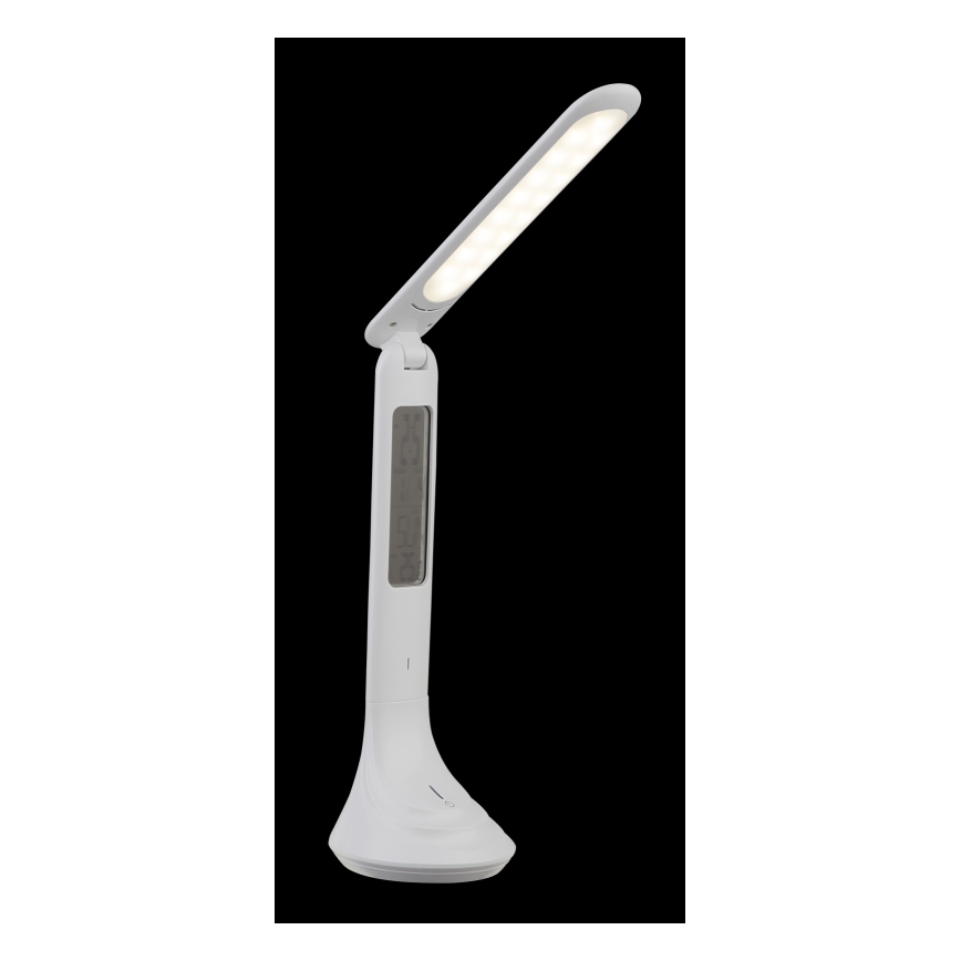 Globo - Lampă de birou LED reîncărcabilă, reglabilă, cu afișaj, LED/4W/230V 2200 mAh, alb