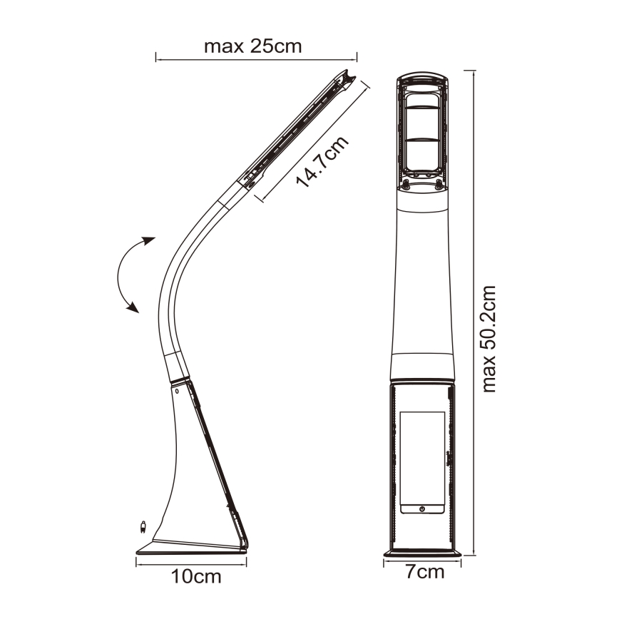 Globo - Lampă de birou LED tactilă reglabilă cu afișaj LED/6,5W/230V 3000/4500/5800K neagră