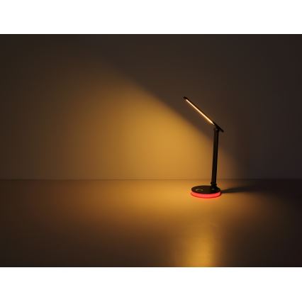 Globo - Lampă de birou LED RGBW cu touch, reglabilă, LED/5W/230V + LED/2W 2700K/4000K/6500K, neagră