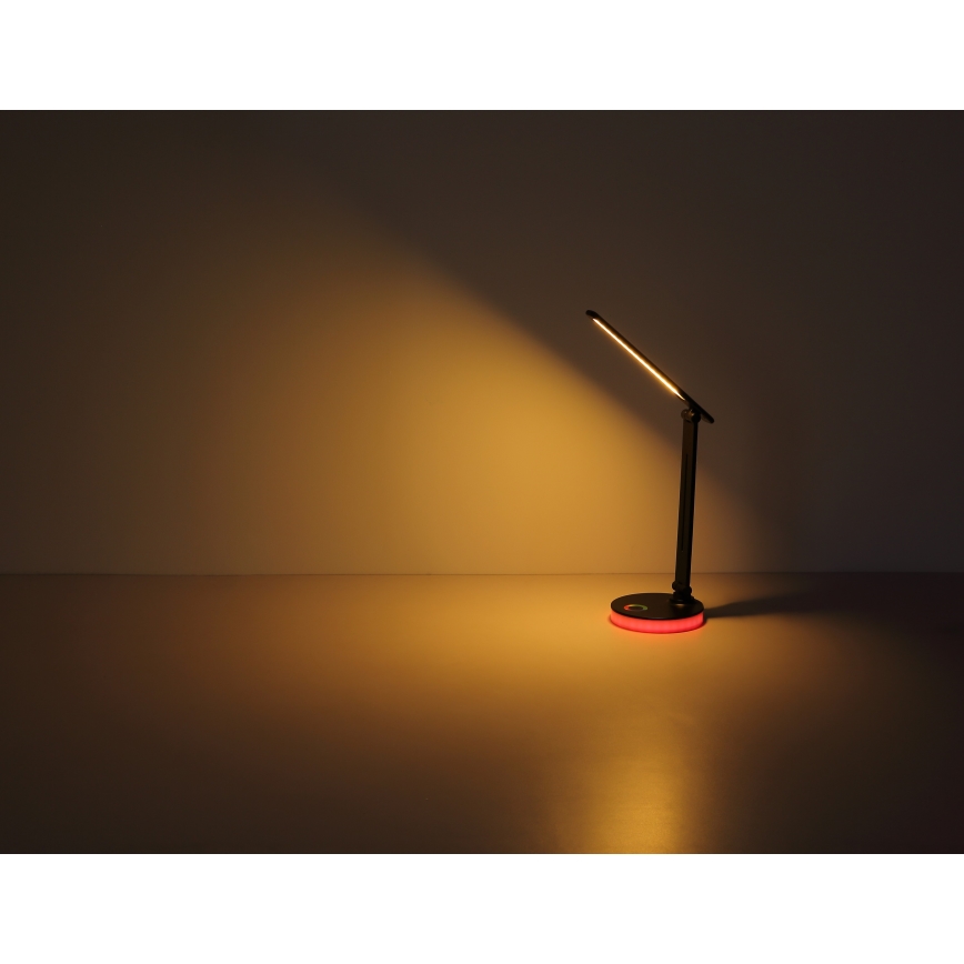 Globo - Lampă de birou LED RGBW cu touch, reglabilă, LED/5W/230V + LED/2W 2700K/4000K/6500K, neagră
