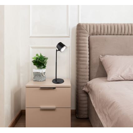 Globo - Lampă de birou LED tactilă reglabilă 4 în 1 LED/6W/3,7V 3000K/4000K/6500K 1500 mAh USB neagră