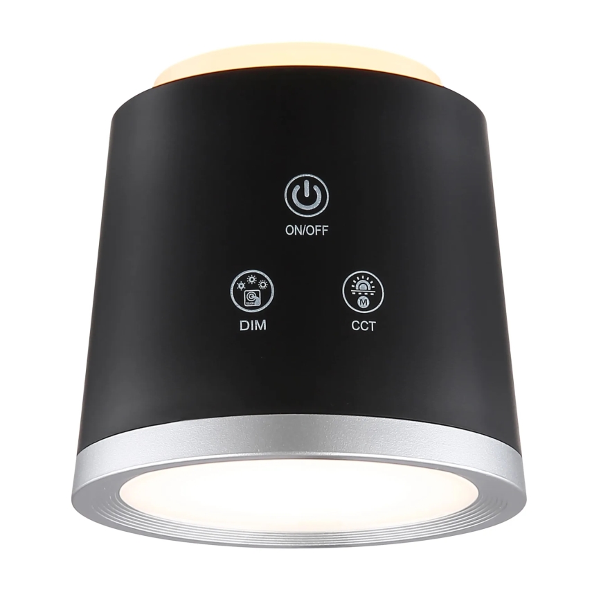 Globo - Lampă de birou LED tactilă reglabilă 4 în 1 LED/6W/3,7V 3000K/4000K/6500K 1500 mAh USB neagră