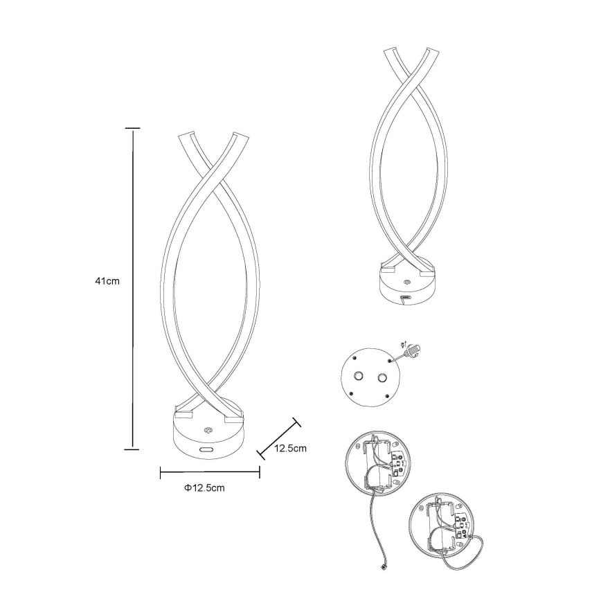 Globo - Lampă de birou LED tactilă reglabilă, LED/1W/3,7V 3000K 1800 mAh USB, neagră
