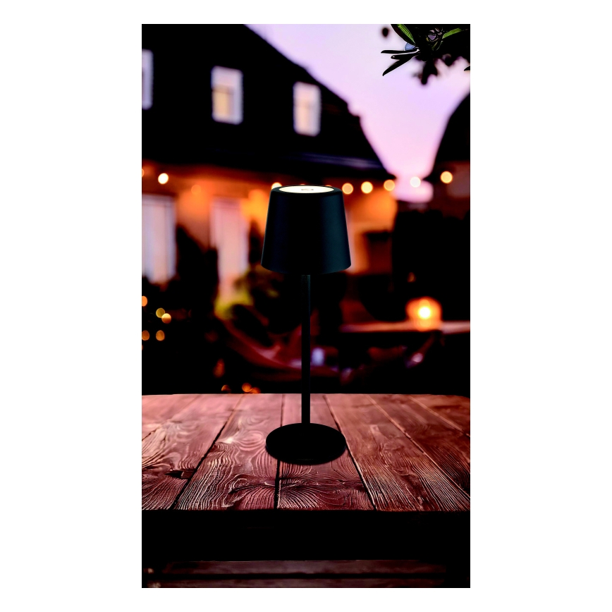 Globo - Lampă de masă LED exterioară cu touch, reglabilă, LED/2W/5V 3000/4000/6000K 2200 mAh IP44 negru