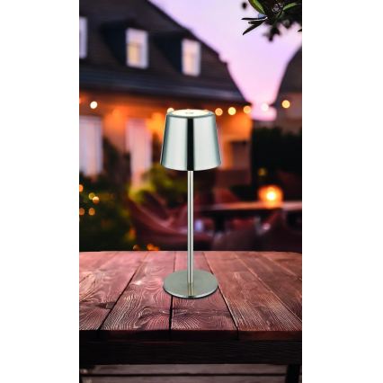 Globo - Lampă de birou cu LED, reglabilă prin control tactil, reîncărcabilă LED/2W/3,7V 3000/4000/6000K 2200 mAh crom lucios