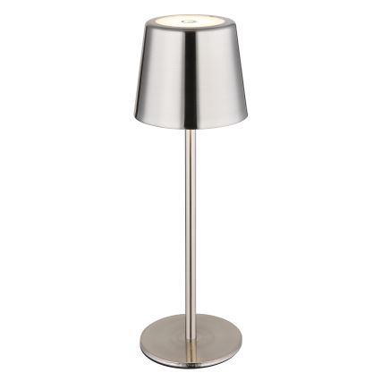 Globo - Lampă de birou cu LED, reglabilă prin control tactil, reîncărcabilă LED/2W/3,7V 3000/4000/6000K 2200 mAh crom lucios