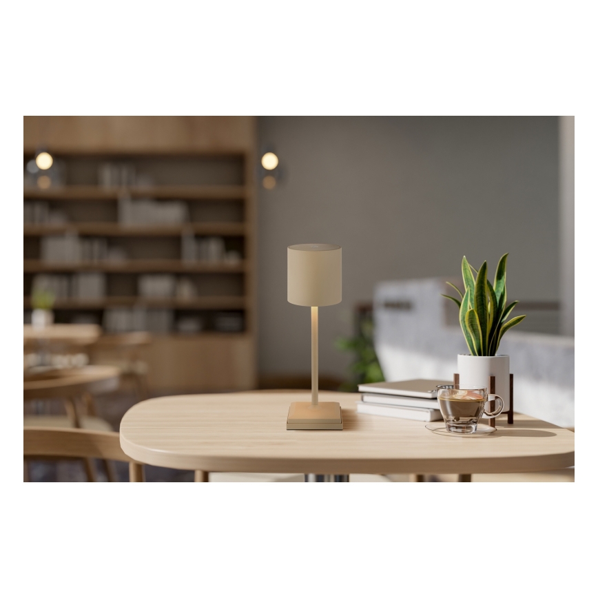 Globo - Lampă de birou LED reîncărcabilă cu control tactil, reglabilă, 1,5W/5V, 2200 mAh, bej