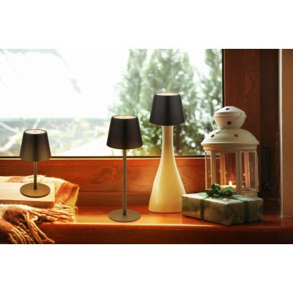 Globo - Lampă de masă pentru exterior, reîncărcabilă, tactilă și reglabilă 3 în 1, LED/3W/5V, 3000/4000/5000K, IP54, 1800 mAh, neagră