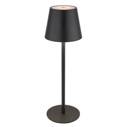 Globo - Lampă de masă pentru exterior, reîncărcabilă, tactilă și reglabilă 3 în 1, LED/3W/5V, 3000/4000/5000K, IP54, 1800 mAh, neagră