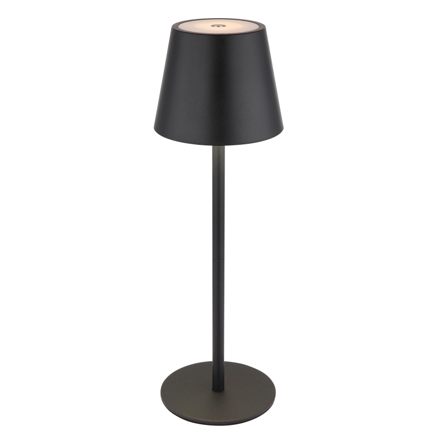 Globo - Lampă de masă pentru exterior, reîncărcabilă, tactilă și reglabilă 3 în 1, LED/3W/5V, 3000/4000/5000K, IP54, 1800 mAh, neagră