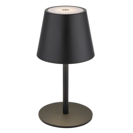 Globo - Lampă de masă pentru exterior, reîncărcabilă, tactilă și reglabilă 3 în 1, LED/3W/5V, 3000/4000/5000K, IP54, 1800 mAh, neagră