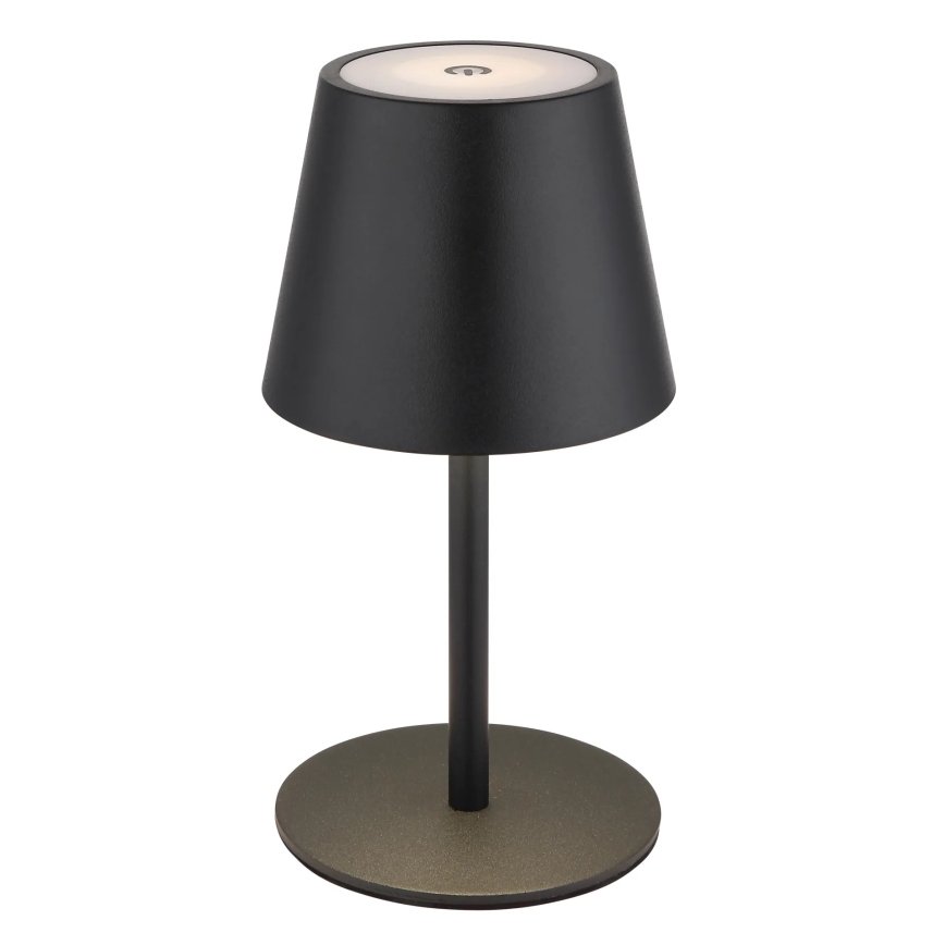 Globo - Lampă de masă pentru exterior, reîncărcabilă, tactilă și reglabilă 3 în 1, LED/3W/5V, 3000/4000/5000K, IP54, 1800 mAh, neagră