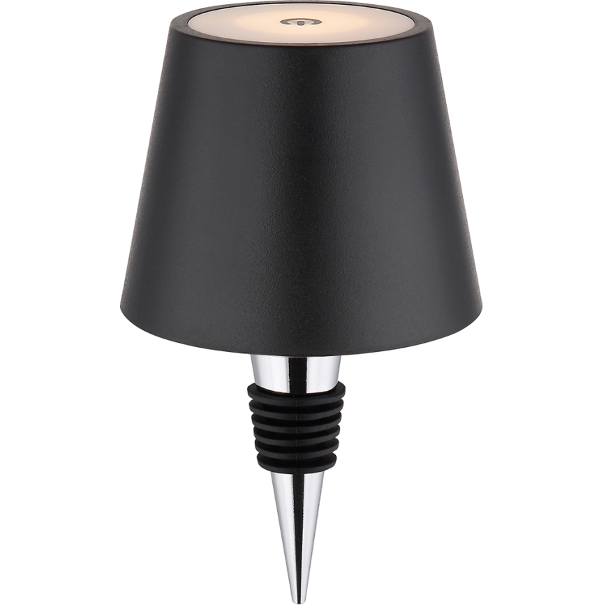 Globo - Lampă de masă pentru exterior, reîncărcabilă, tactilă și reglabilă 3 în 1, LED/3W/5V, 3000/4000/5000K, IP54, 1800 mAh, neagră