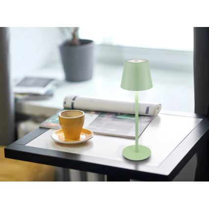 Globo - Lampă de masă LED reîncărcabilă, reglabilă prin atingere, pentru exterior, 3-în-1 LED/3W/5V 3000/4000/5000K IP54 1800 mAh verde