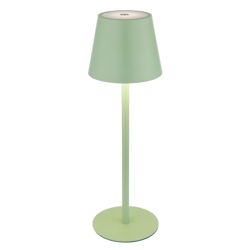 Globo - Lampă de masă LED reîncărcabilă, reglabilă prin atingere, pentru exterior, 3-în-1 LED/3W/5V 3000/4000/5000K IP54 1800 mAh verde
