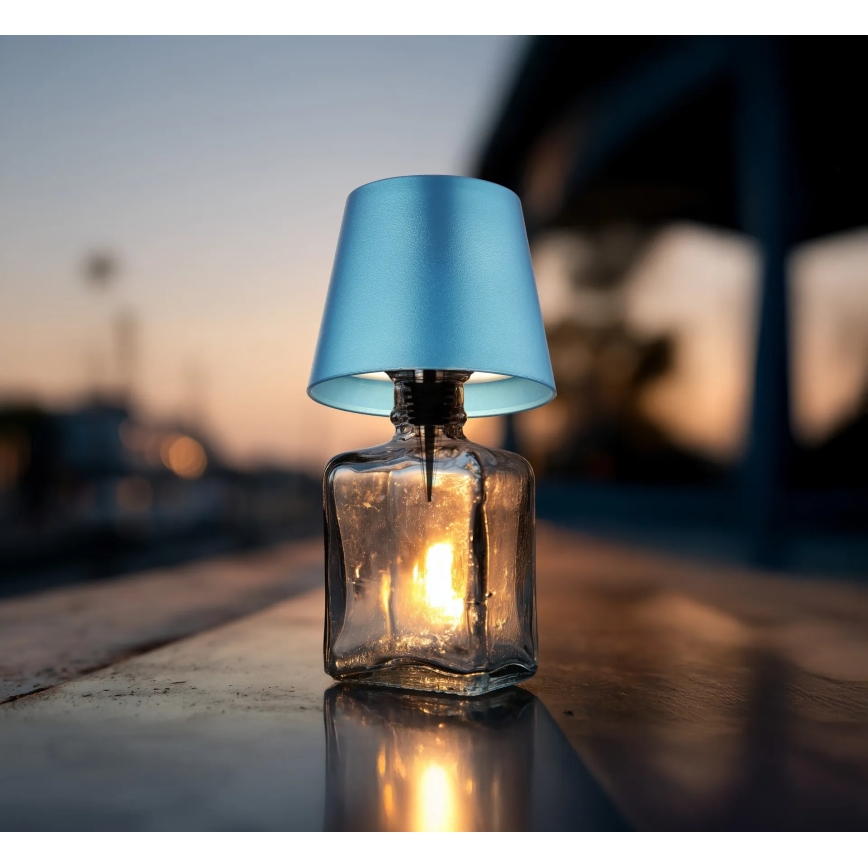 Globo - Lampă de masă pentru exterior cu LED, reîncărcabilă, cu control tactil și reglabilă, 3 în 1, LED/3W/5V, 3000/4000/5000K, IP54, 1800 mAh, albastră