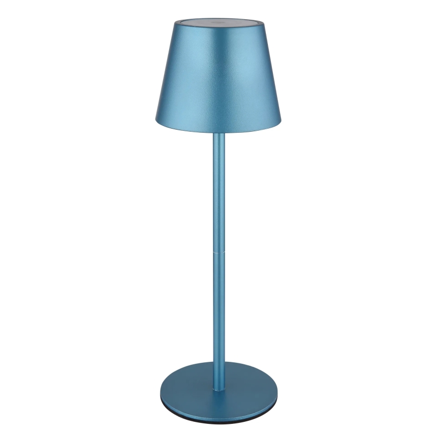 Globo - Lampă de masă pentru exterior cu LED, reîncărcabilă, cu control tactil și reglabilă, 3 în 1, LED/3W/5V, 3000/4000/5000K, IP54, 1800 mAh, albastră
