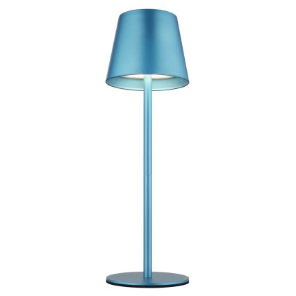 Globo - Lampă de masă pentru exterior cu LED, reîncărcabilă, cu control tactil și reglabilă, 3 în 1, LED/3W/5V, 3000/4000/5000K, IP54, 1800 mAh, albastră