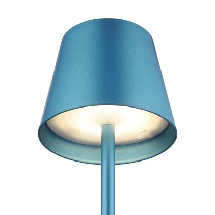 Globo - Lampă de masă pentru exterior cu LED, reîncărcabilă, cu control tactil și reglabilă, 3 în 1, LED/3W/5V, 3000/4000/5000K, IP54, 1800 mAh, albastră