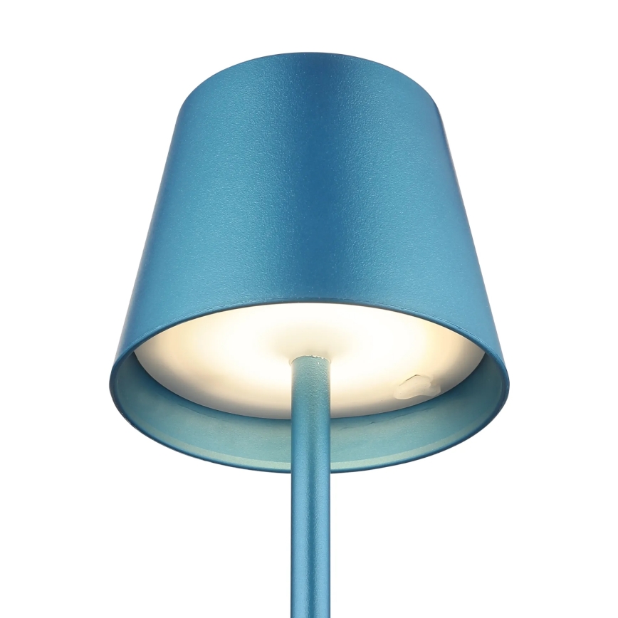 Globo - Lampă de masă pentru exterior cu LED, reîncărcabilă, cu control tactil și reglabilă, 3 în 1, LED/3W/5V, 3000/4000/5000K, IP54, 1800 mAh, albastră