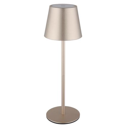 Globo - Lampă de masă pentru exterior, reglabilă prin atingere, reîncărcabilă, 3-în-1 LED/3W/5V 3000/4000/5000K IP54 1800 mAh alamă