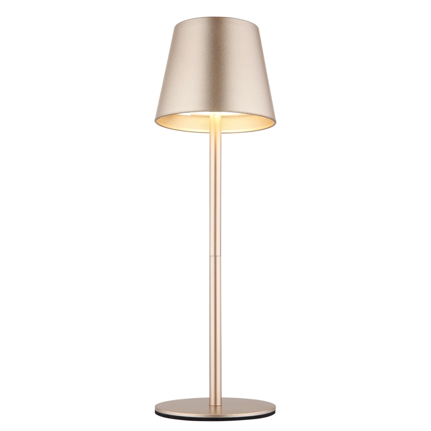 Globo - Lampă de masă pentru exterior, reglabilă prin atingere, reîncărcabilă, 3-în-1 LED/3W/5V 3000/4000/5000K IP54 1800 mAh alamă